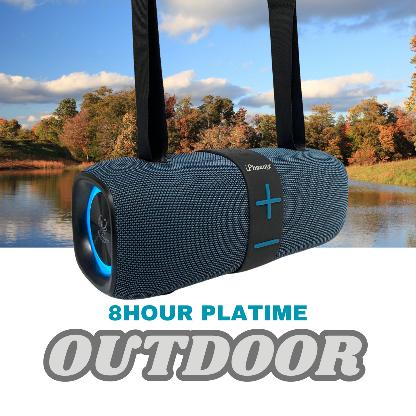 IP-801 OUTDOOR PORTABLE SPEAKER WITH TWS AND LED LIGHTS