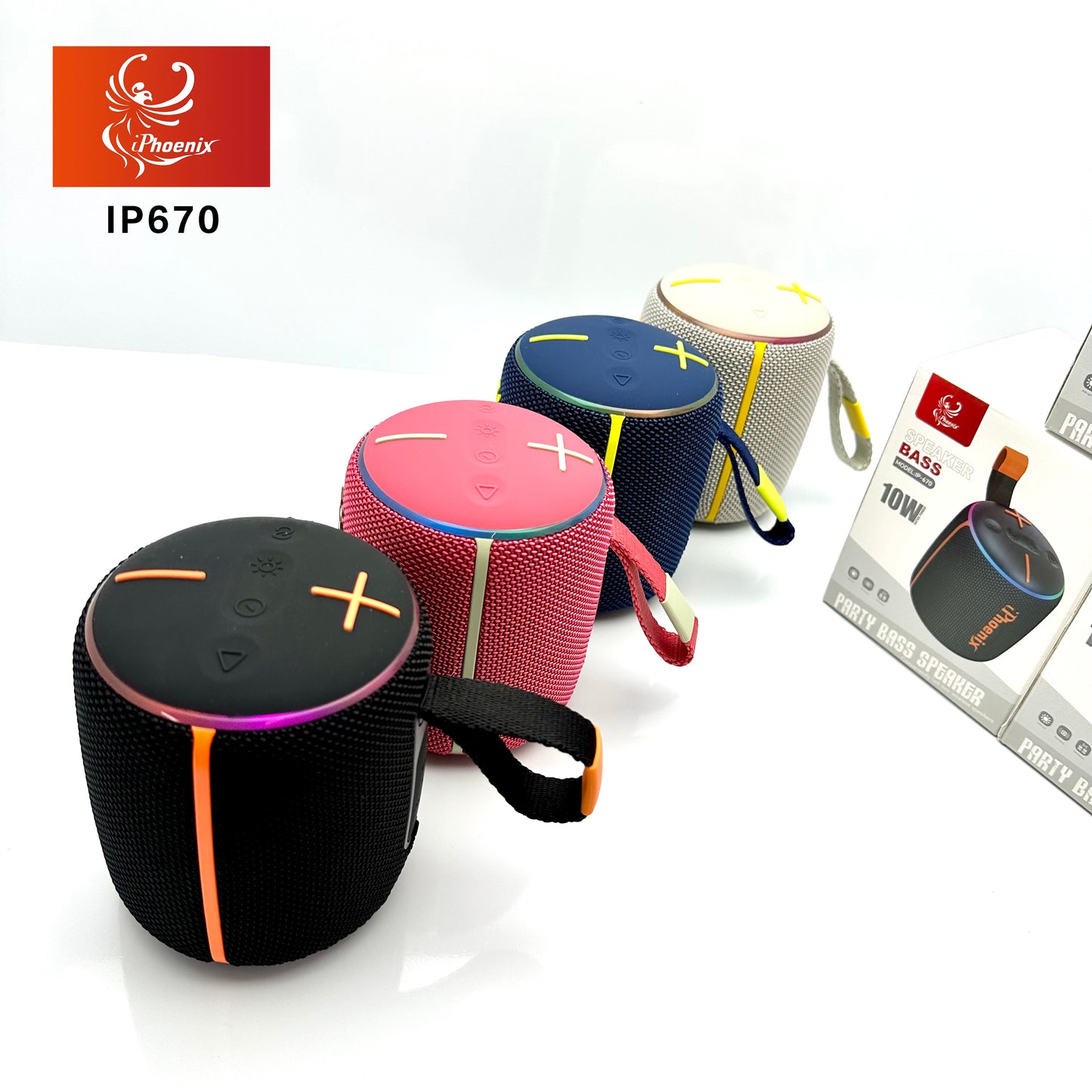 MINI PORTABLE OUTDOOR SPEAKER WITH LED LIGHTS IP-670