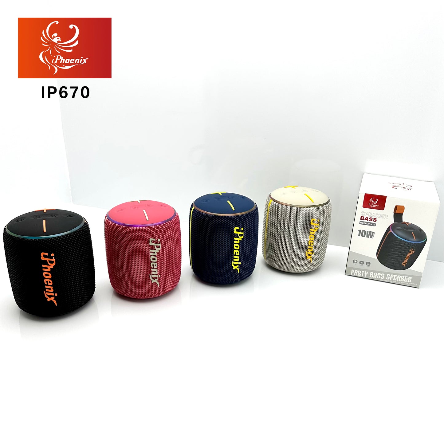 MINI PORTABLE OUTDOOR SPEAKER WITH LED LIGHTS IP-670