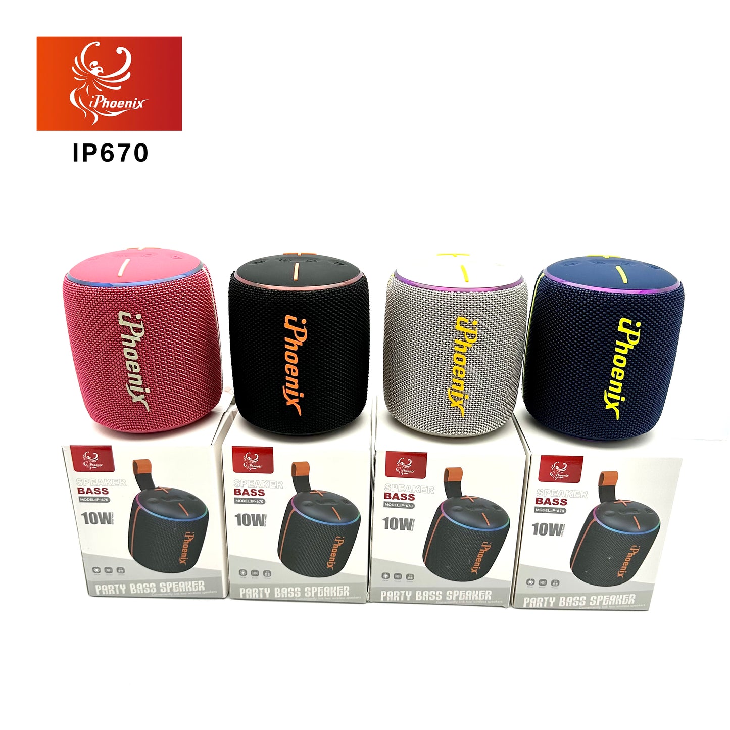MINI PORTABLE OUTDOOR SPEAKER WITH LED LIGHTS IP-670