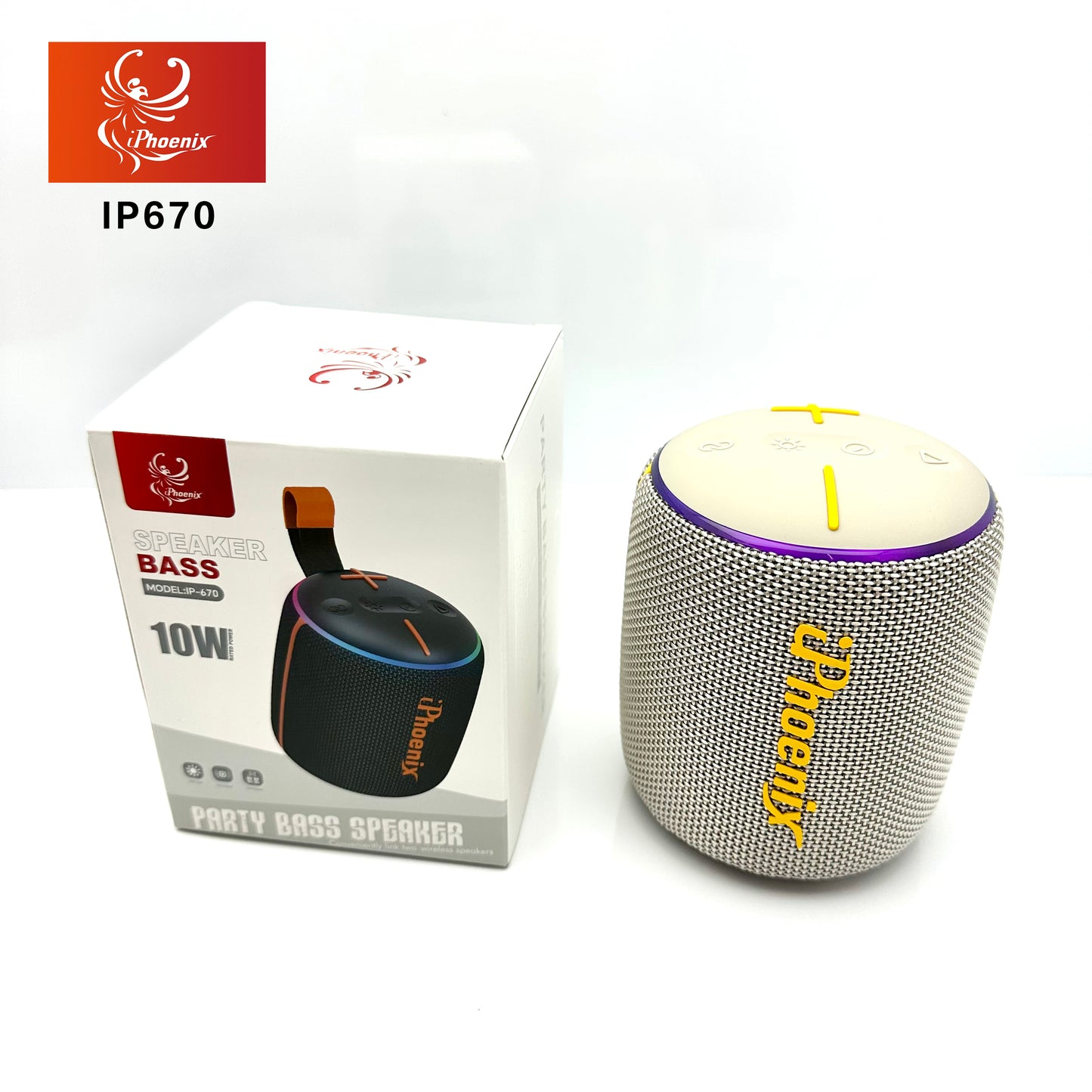 MINI PORTABLE OUTDOOR SPEAKER WITH LED LIGHTS IP-670