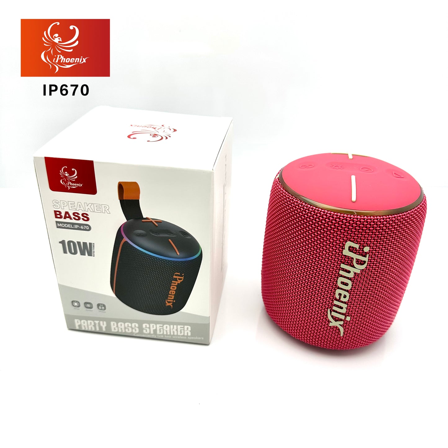 MINI PORTABLE OUTDOOR SPEAKER WITH LED LIGHTS IP-670