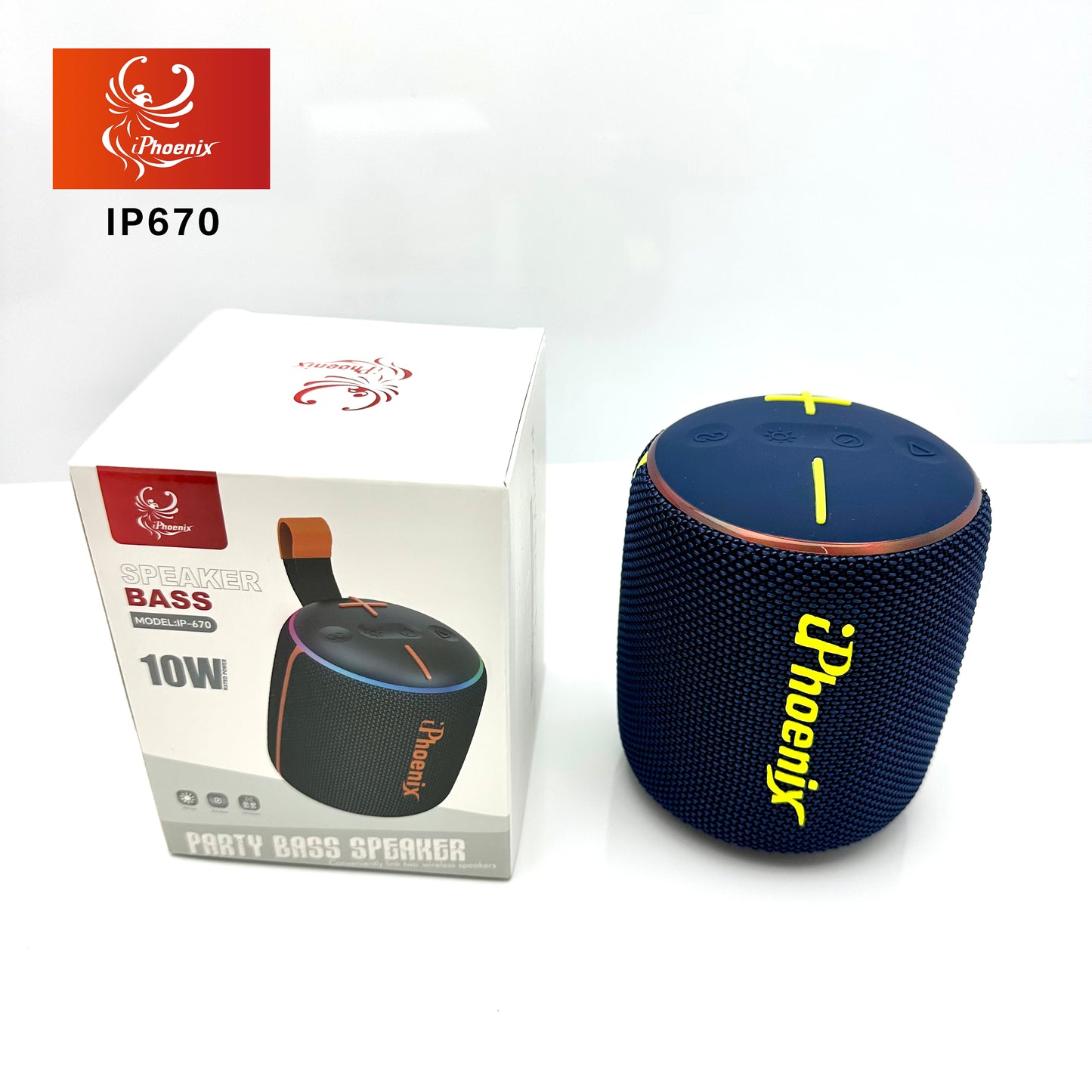MINI PORTABLE OUTDOOR SPEAKER WITH LED LIGHTS IP-670