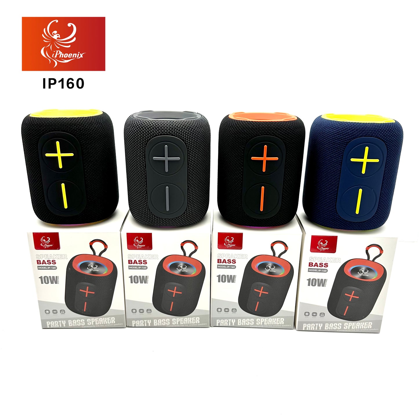 TRAVEL MINI SPEAKER/LED LIGHTS/ BT/USB/TWS/FM IP-160