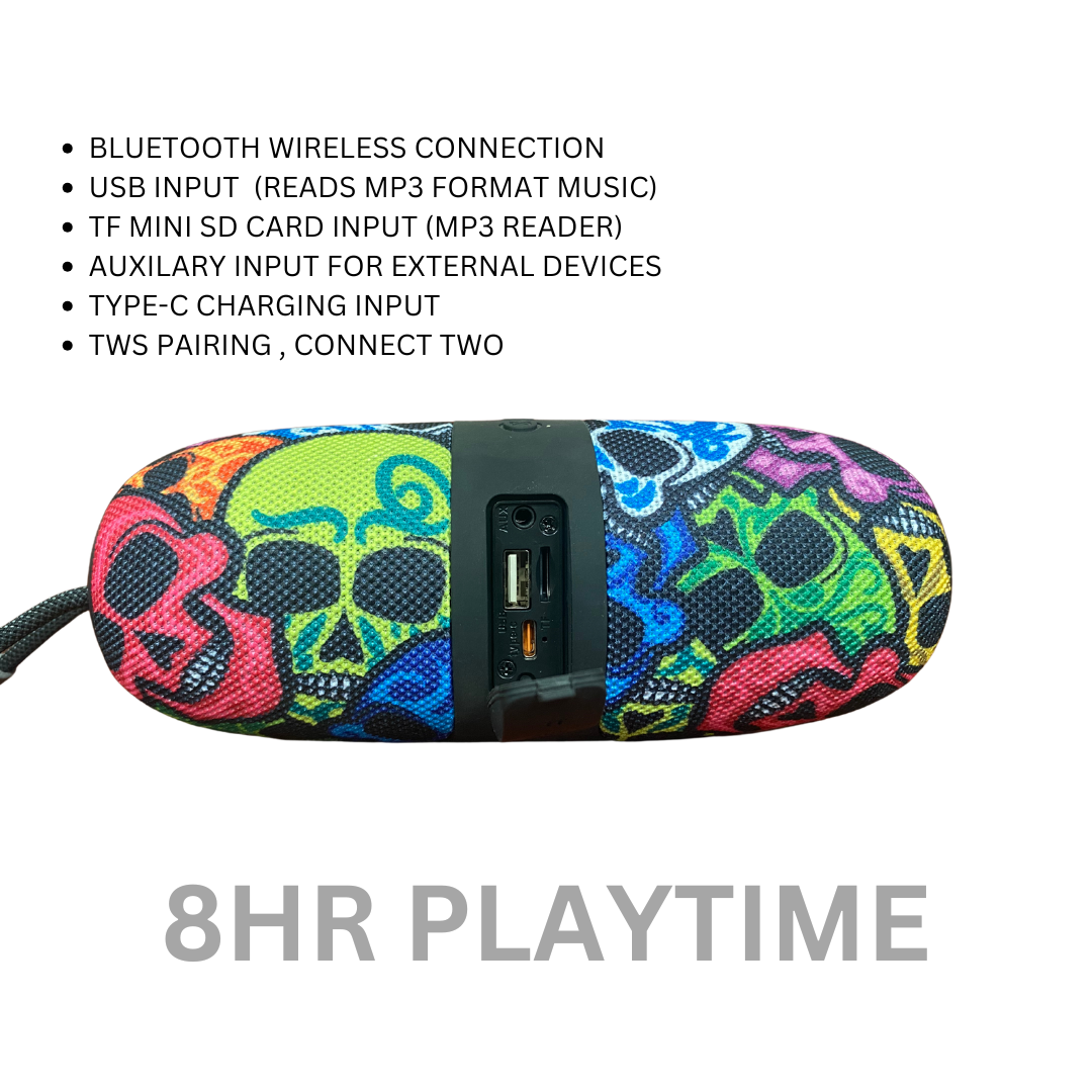 WATER RESISTANT 8HR RECHARGEABLE PORTABLE SPEAKER PANDA 808