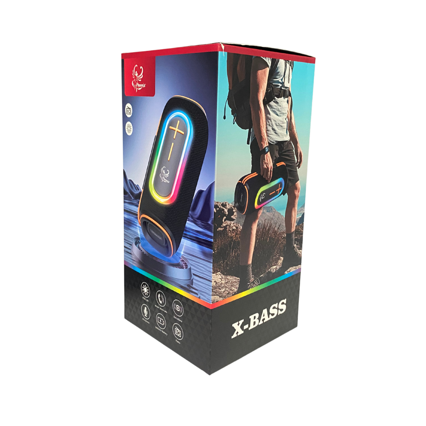 IP-390 PORTABLE OUTDOOR SPEAKER, DUST AND WATER RESISTANT WITH LED LIGHTS