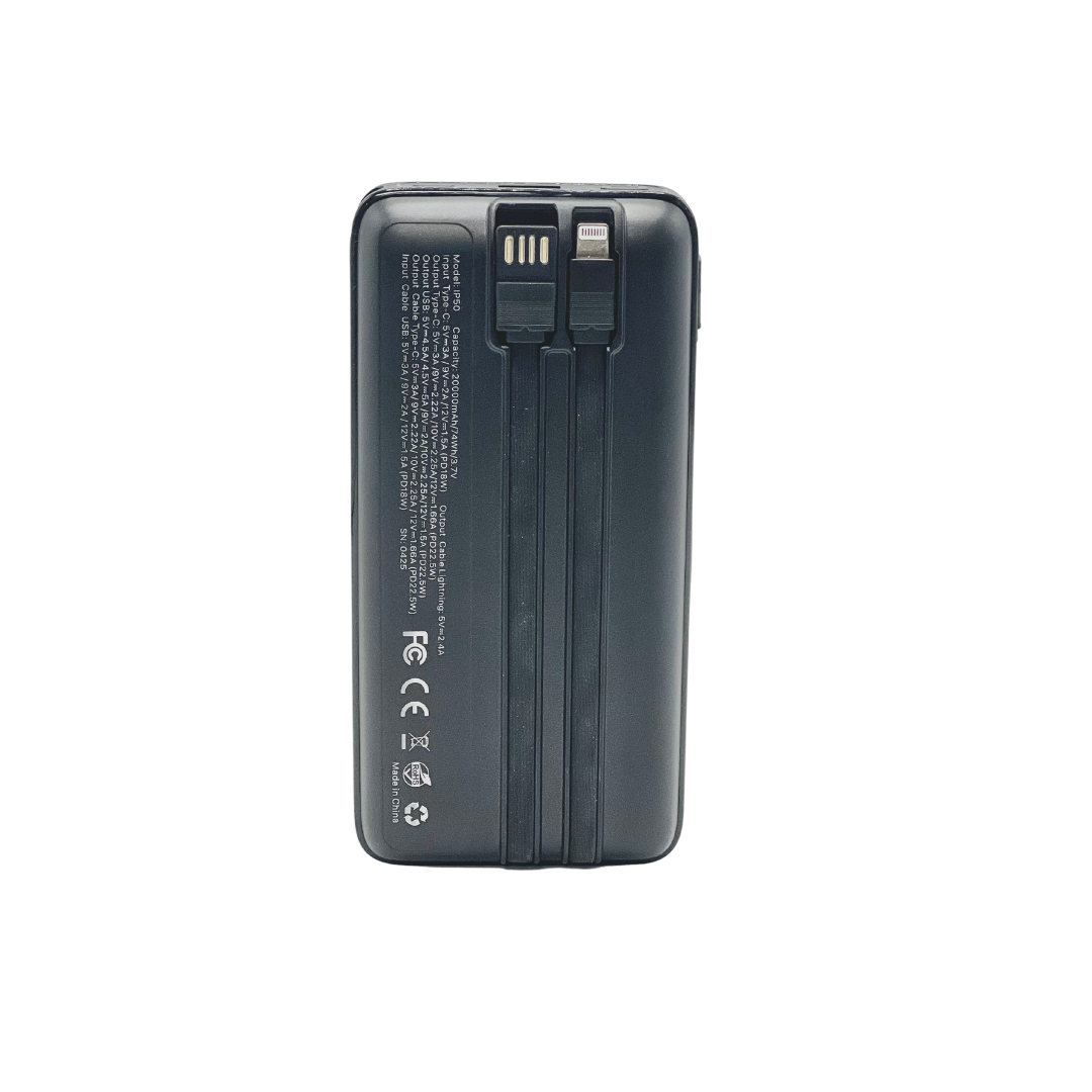 IP-50 Fast Charging Power Bank with 20000mAh