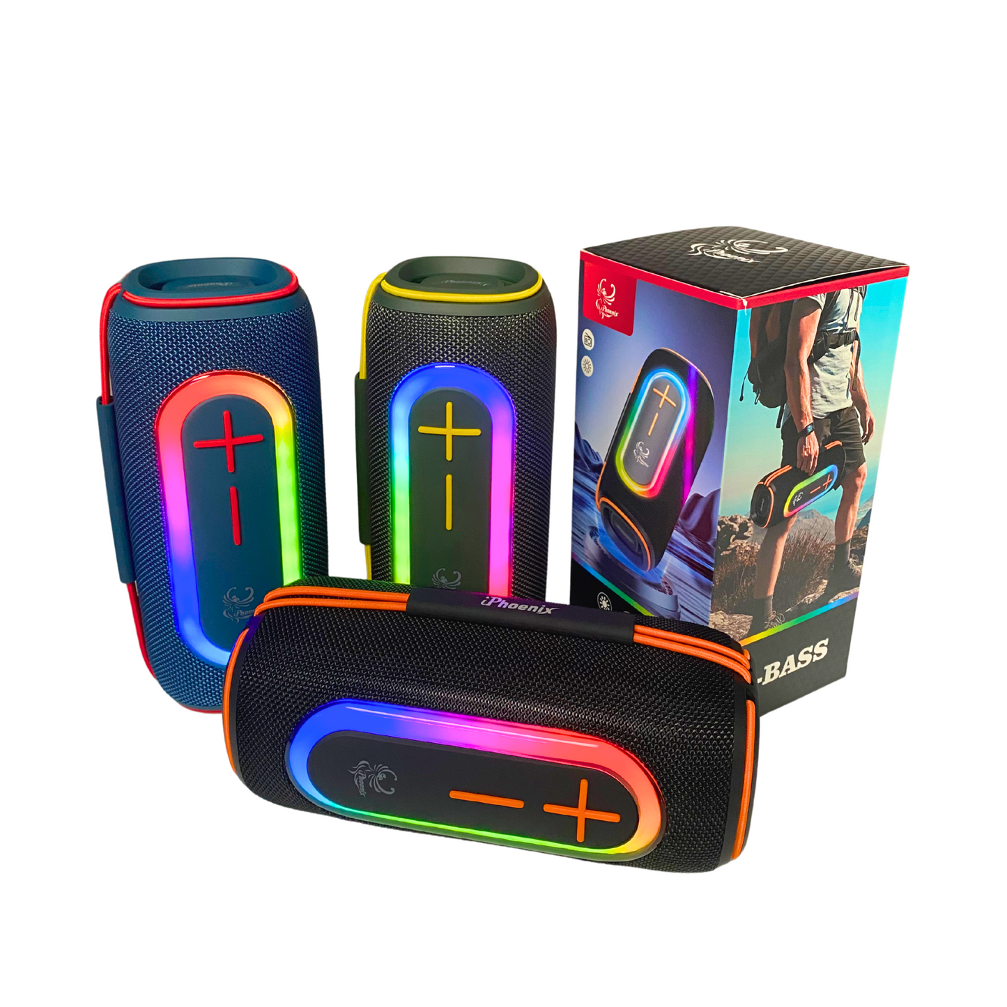 IP-390 PORTABLE OUTDOOR SPEAKER, DUST AND WATER RESISTANT WITH LED LIGHTS
