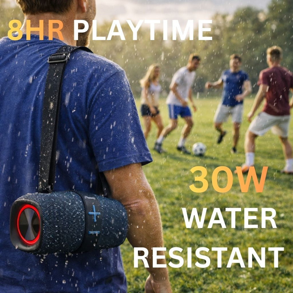 IP-801 OUTDOOR PORTABLE SPEAKER WITH TWS LED LIGHTS BT FM - Blue