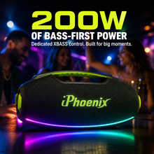IPHOENIX IP-8910 200W BOOMBOX WITH XBASS, KARAOKE & amp; IPX6