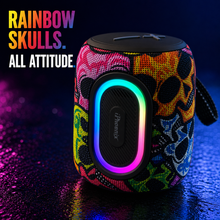 iPhoenix IP-190 8W Mini Bluetooth Speaker - Rainbow Skulls, RGB, TWS & IPX6