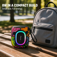 iPhoenix IP-190 8W Mini Bluetooth Speaker - Rainbow Skulls, RGB, TWS & IPX6