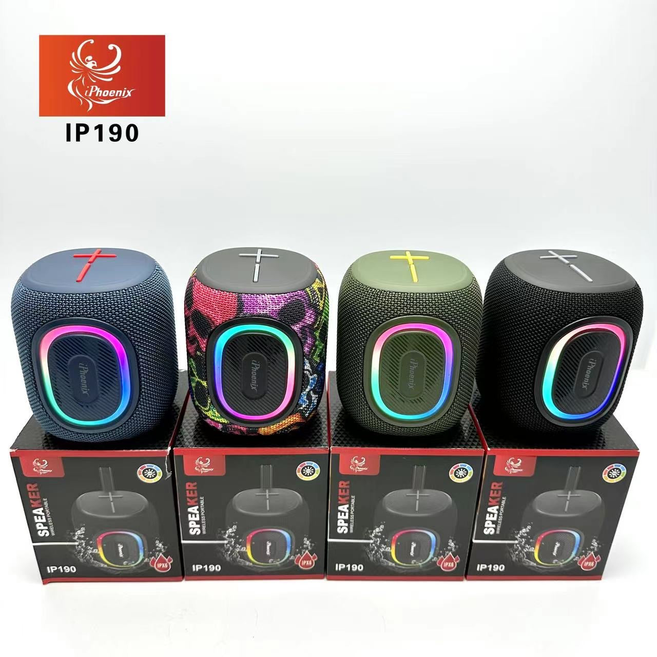 IP 190 Bluetooth Speaker with Radio IPX6 WaterProof and Rechargable