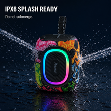 iPhoenix IP-190 8W Mini Bluetooth Speaker - Rainbow Skulls, RGB, TWS & IPX6