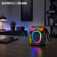 iPhoenix IP-190 8W Mini Bluetooth Speaker - Rainbow Skulls, RGB, TWS & IPX6