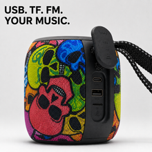 iPhoenix IP-190 8W Mini Bluetooth Speaker - Rainbow Skulls, RGB, TWS & IPX6
