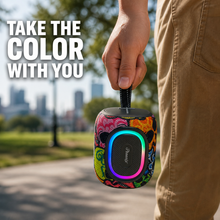 iPhoenix IP-190 8W Mini Bluetooth Speaker - Rainbow Skulls, RGB, TWS & IPX6