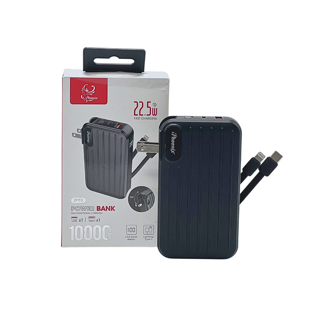 IP-70 Multi Functional Charging Power Bank with AC Adapter