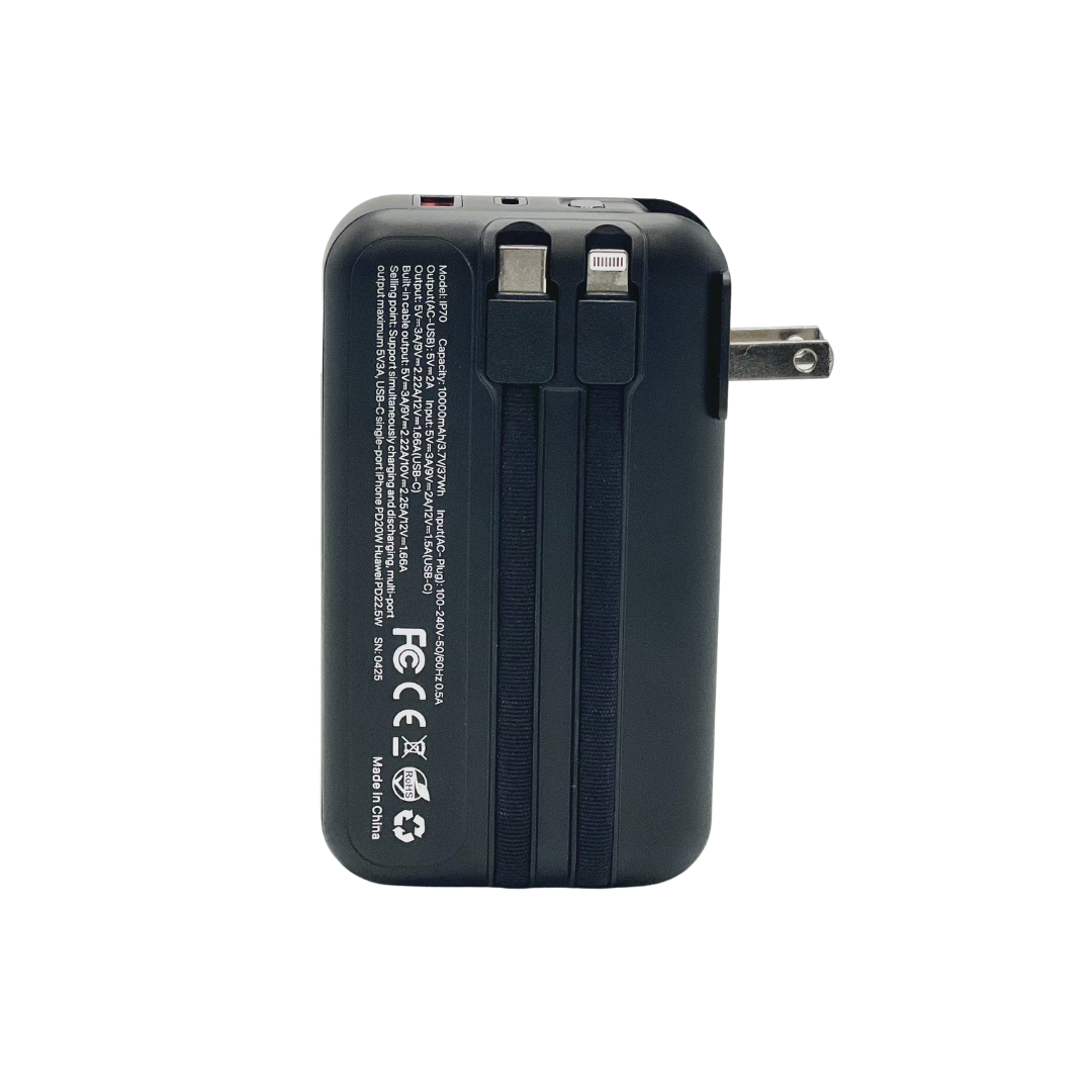 IP-70 Multi Functional Charging Power Bank with AC Adapter