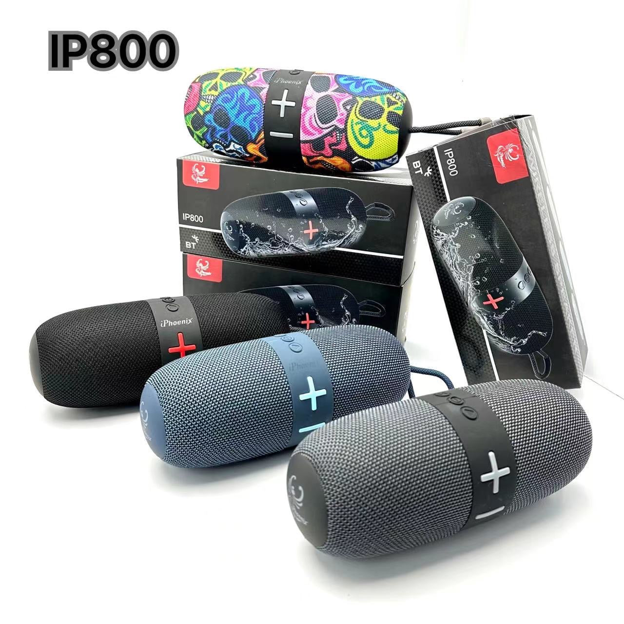 IP800 Super Bass Bluetooh Speaker with Radio USB SD card Slot Rechargable