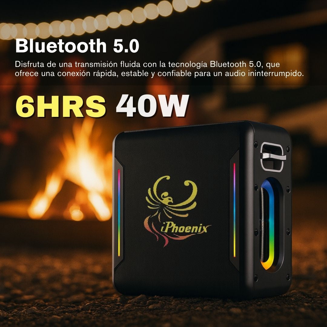 IX-100 6 Hrs/ 4000 mAh Wireless BT XBass Portable Karaoke Speaker with Microphone - Black