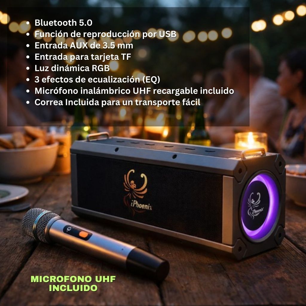 IP-10 Pro Wireless Karaoke Speaker with 120W Power Output