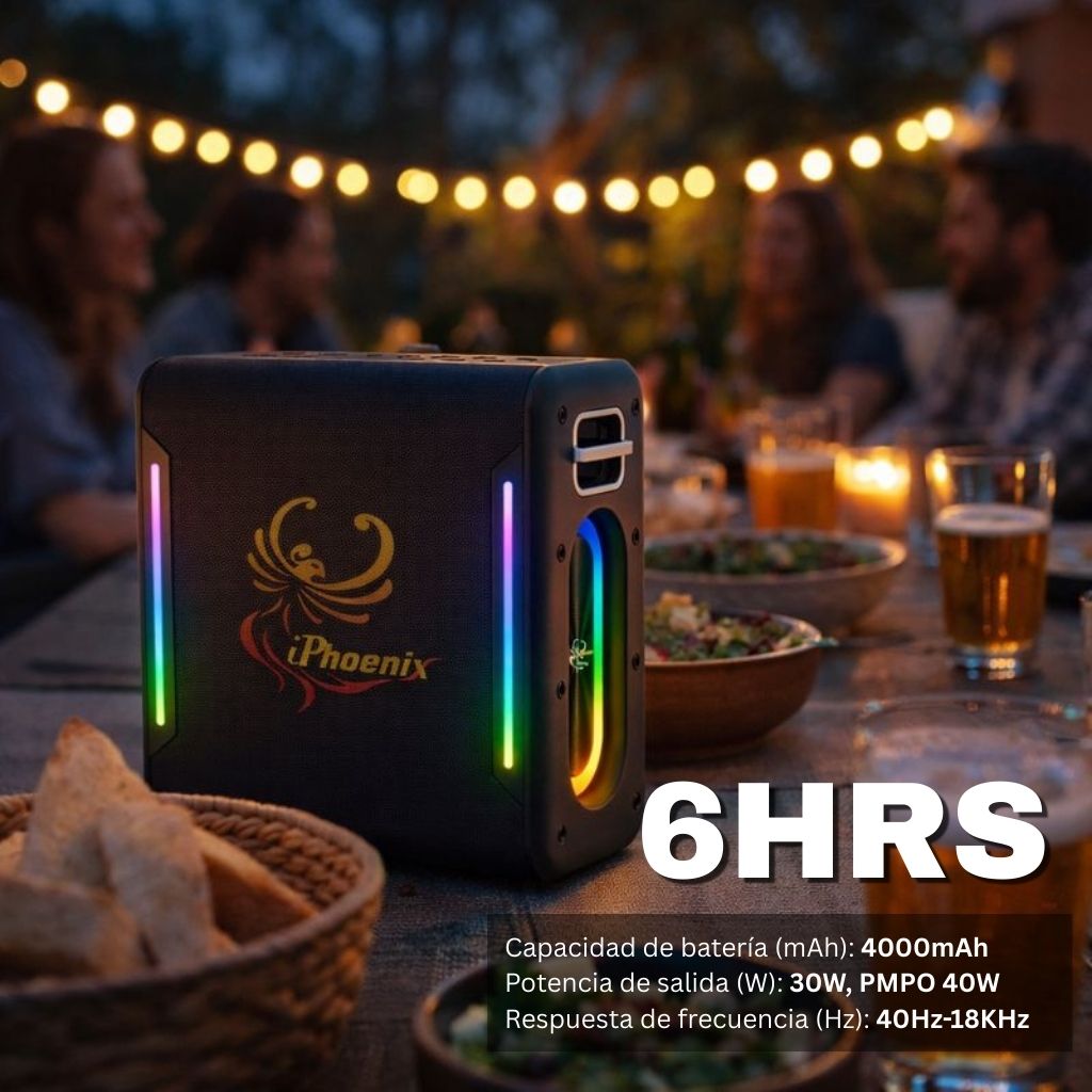 IX-100 6 Hrs/ 4000 mAh Wireless BT XBass Portable Karaoke Speaker with Microphone - Black