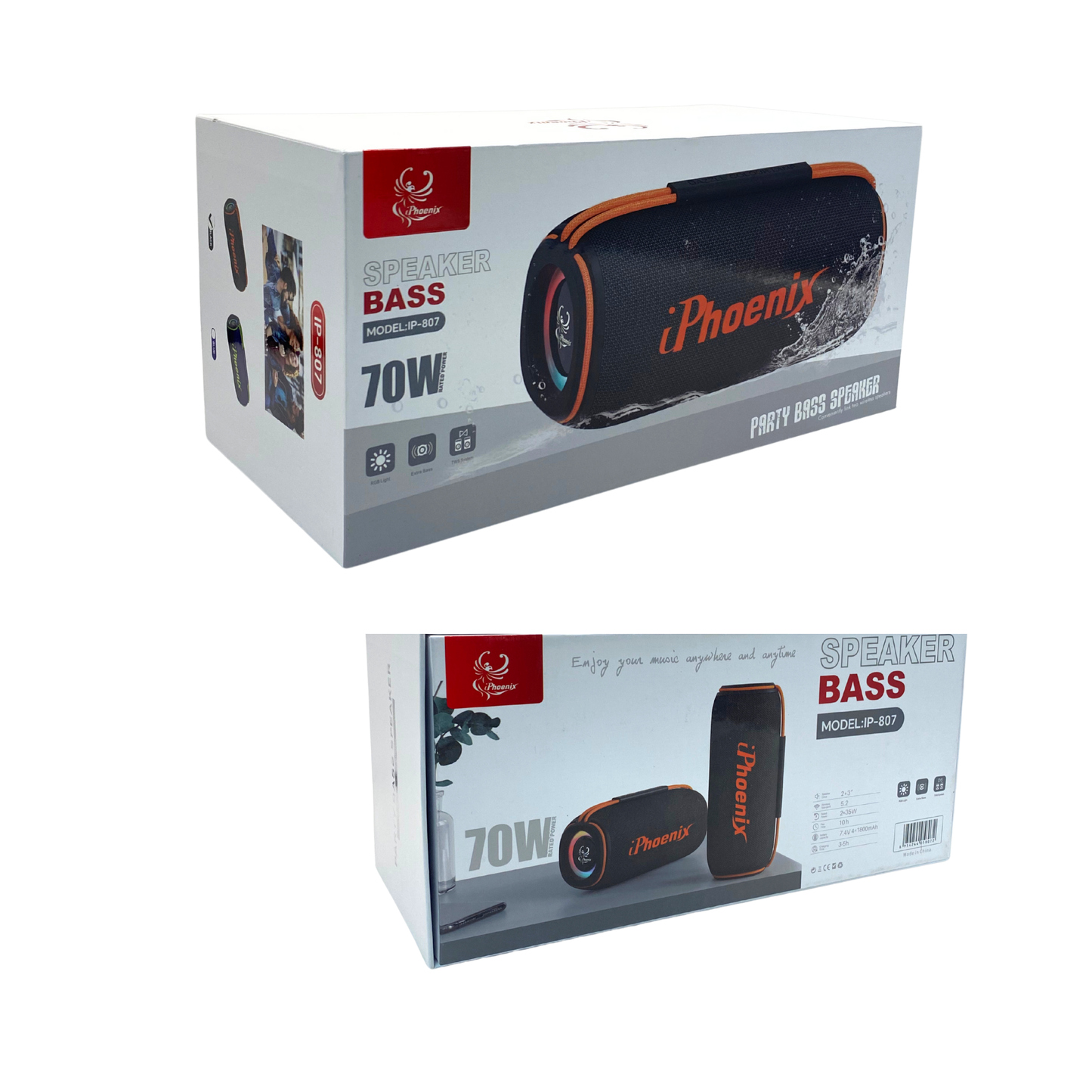 PORTABLE TRAVEL SPEAKER 10HR BATTERY ,TWS COMPATIBLE IP-807