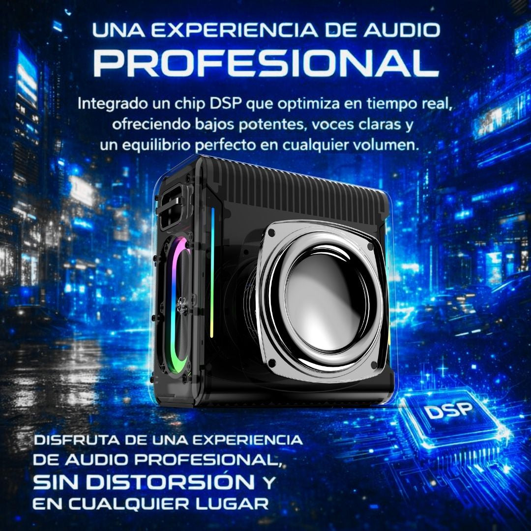 IX-100 6 Hrs/ 4000 mAh Wireless BT XBass Portable Karaoke Speaker with Microphone - Black