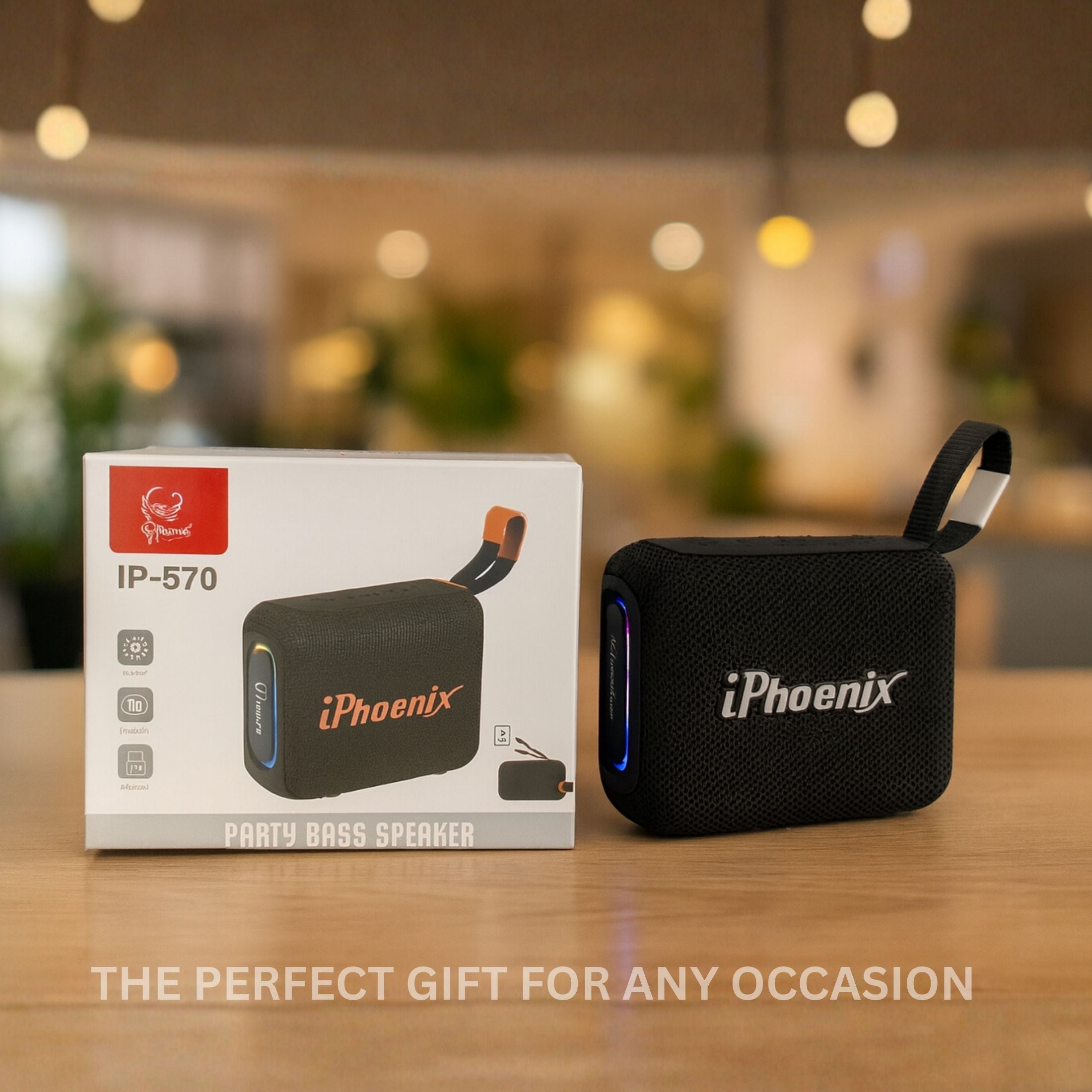 IP-570 2 IN 1 POWER BANK & MINI SPEAKER WITH 25HR BATTERY - Black