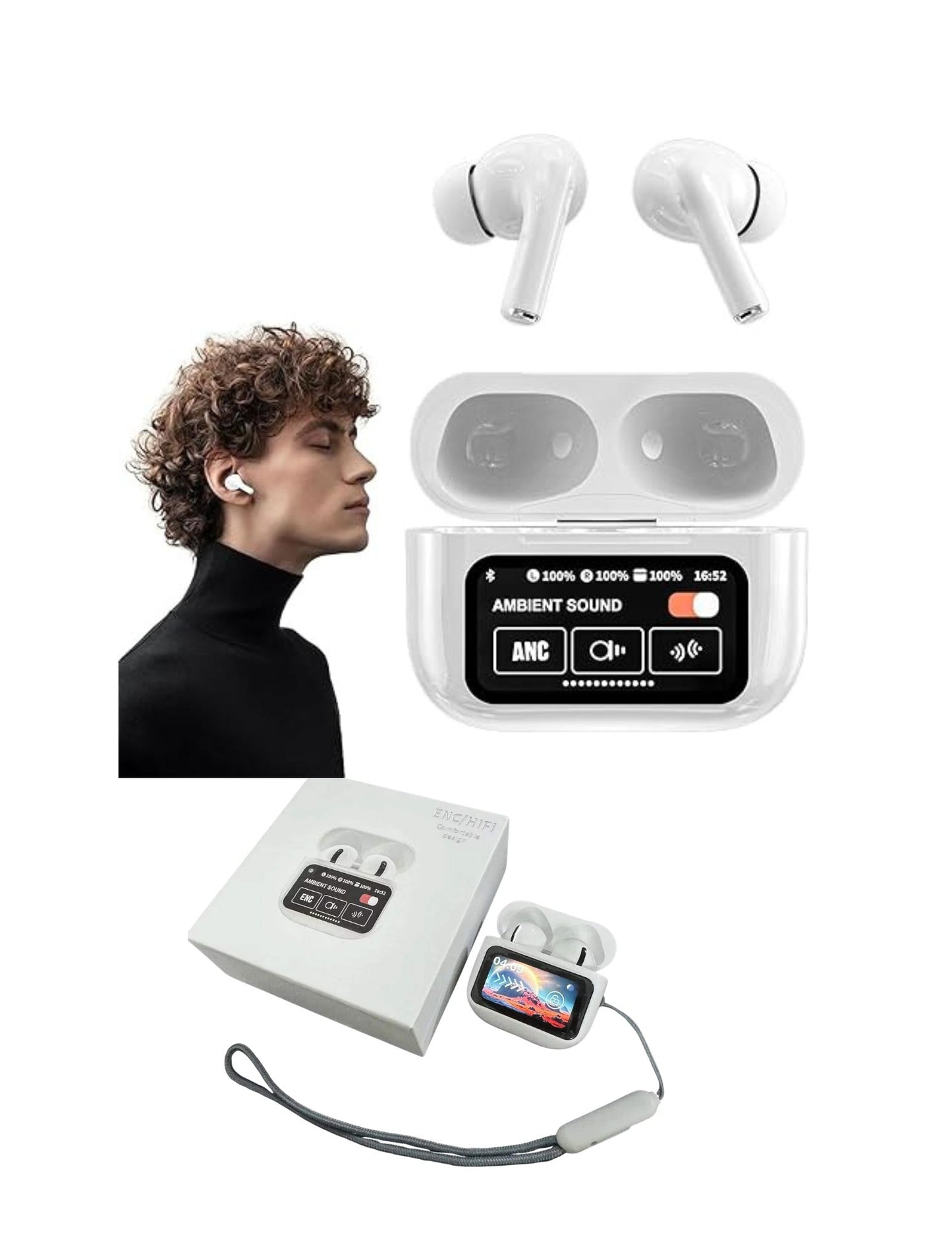 A9-PRO Touch Screen Wireless Earphone with Charging Case
