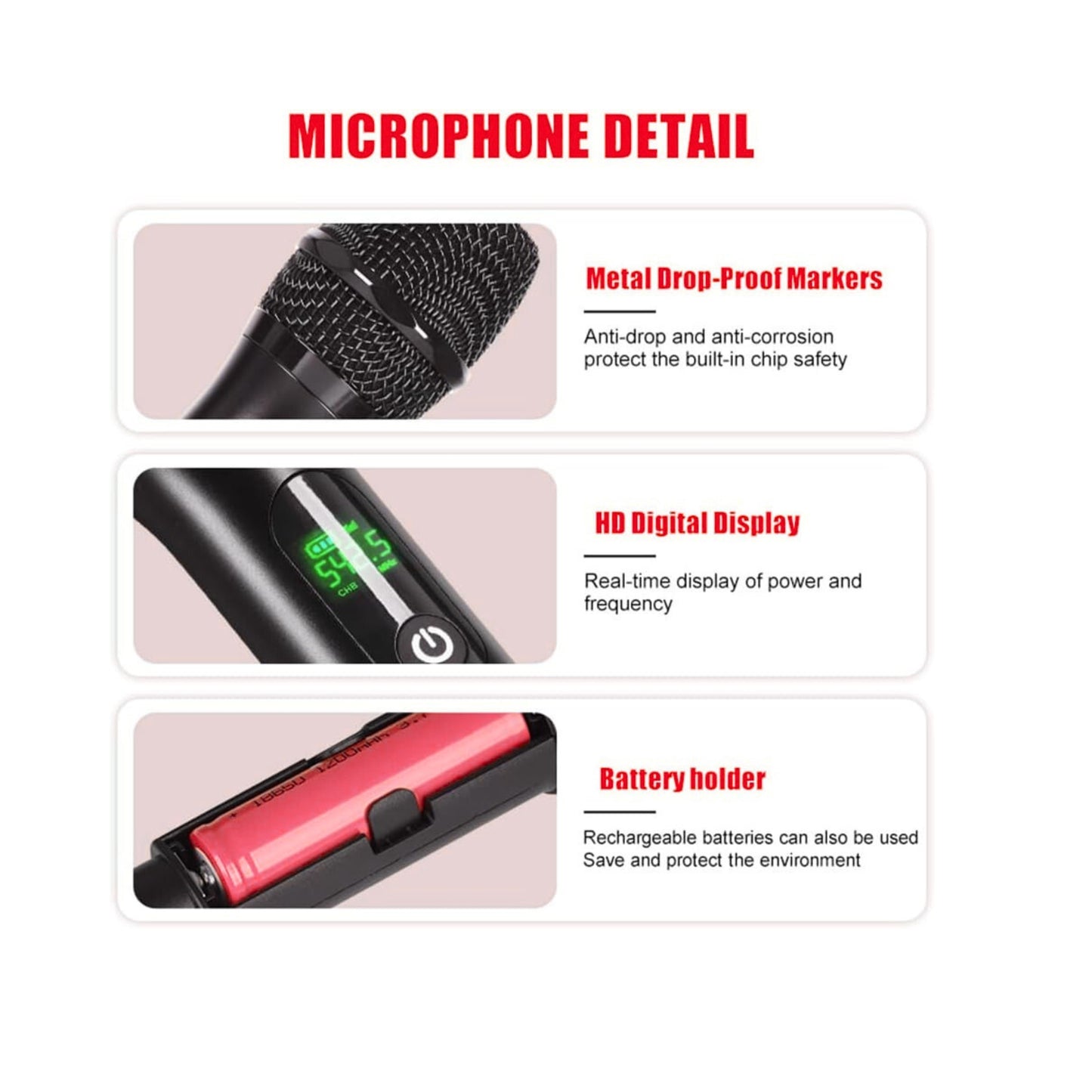 CQA-J01A UHF WIRELESS MICROPHONES PORTABLE UNIVERSAL USAGE