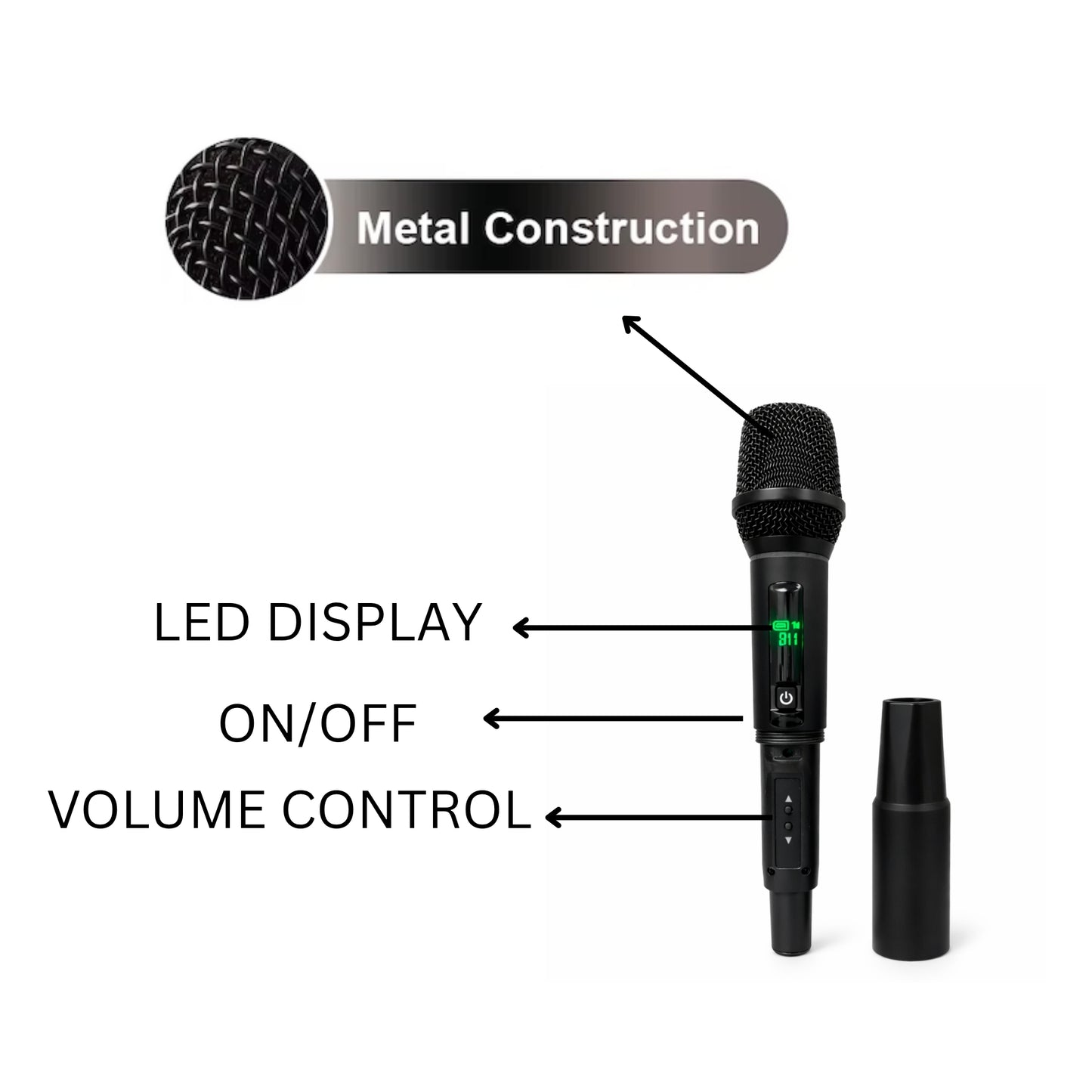 CQA-J01B UHF DUAL WIRELESS MICROPHONES PORTABLE UNIVERSAL USAGE
