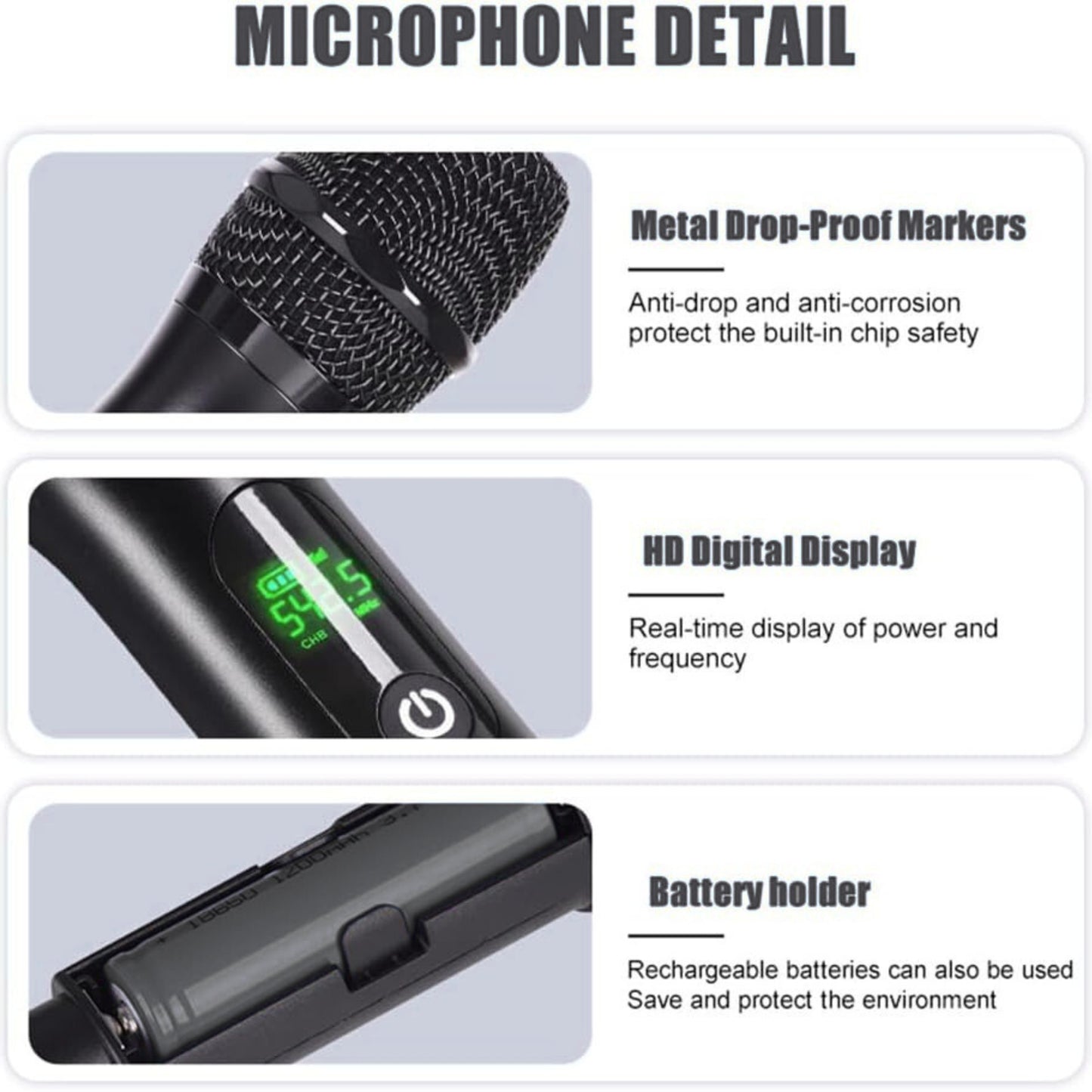 CQA-J01B UHF DUAL WIRELESS MICROPHONES PORTABLE UNIVERSAL USAGE