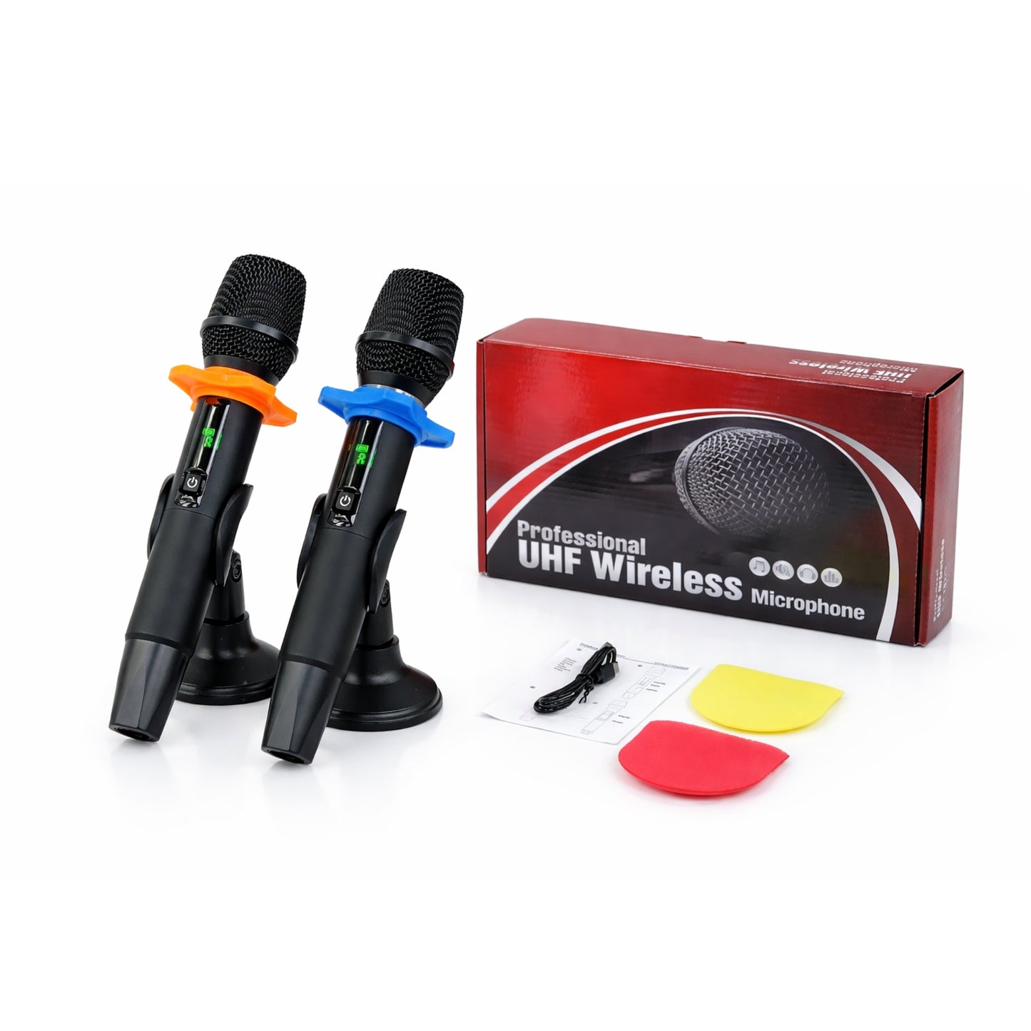 CQA-J01B UHF DUAL WIRELESS MICROPHONES PORTABLE UNIVERSAL USAGE