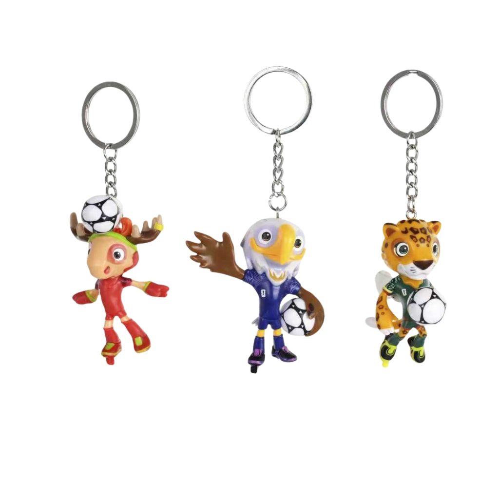 FIFA-KEYCHAIN Set of 3 FIFA Official Licensed Mascott 2026 Figurine Keychains