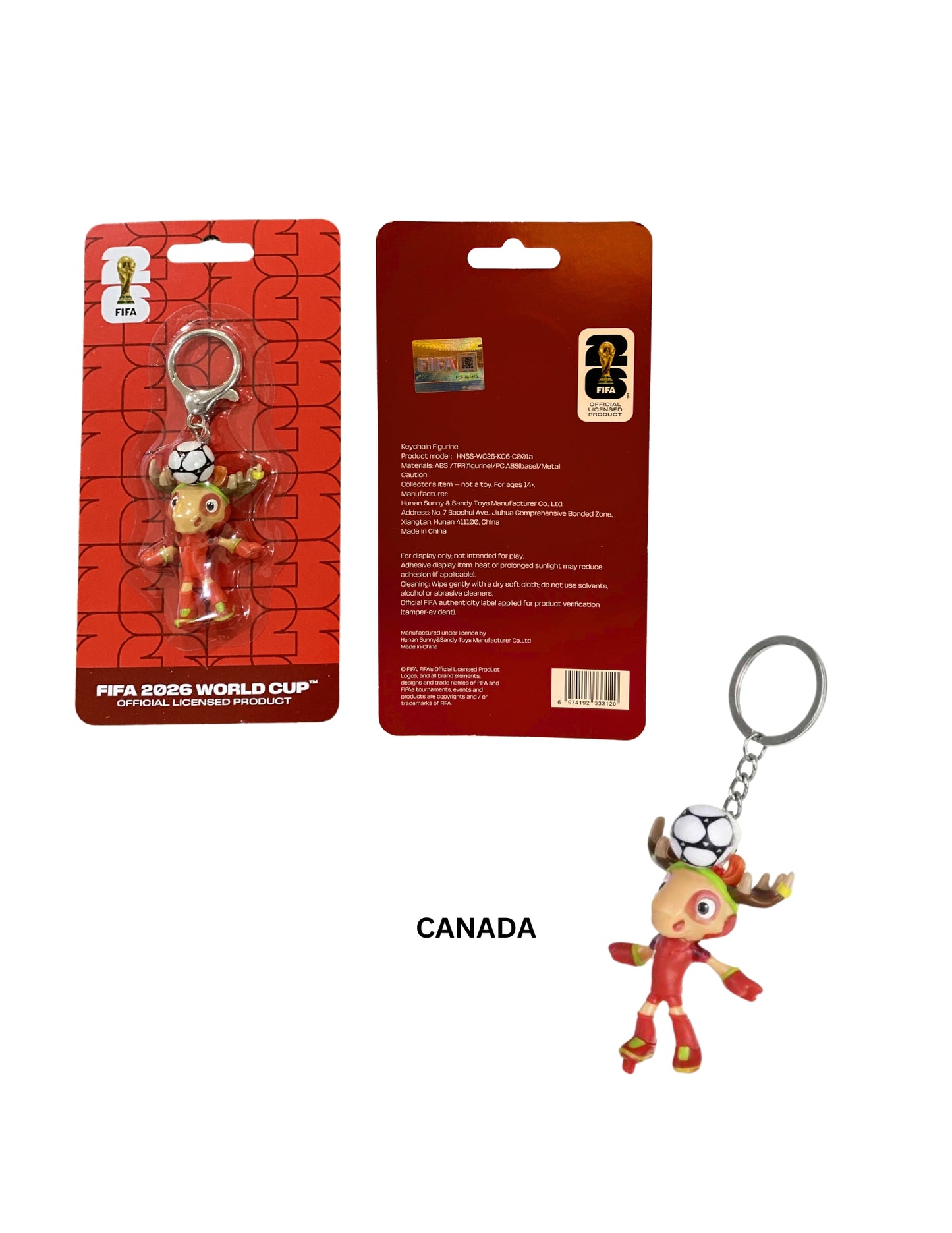 FIFA-KEYCHAIN FIFA Official Licensed Mascot 2026 Figurine Keychains - CANADA