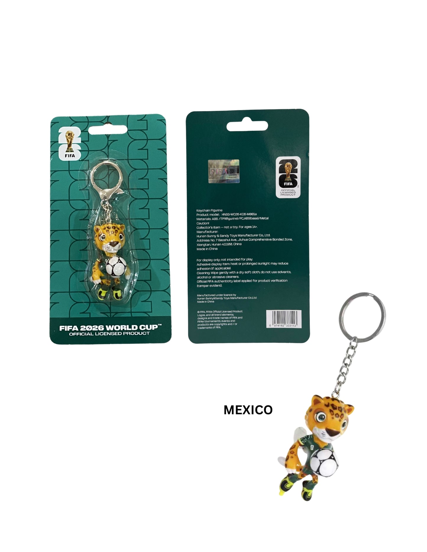 FIFA-KEYCHAIN FIFA Official Licensed Mascott 2026 Figurine Keychains - MEXICO