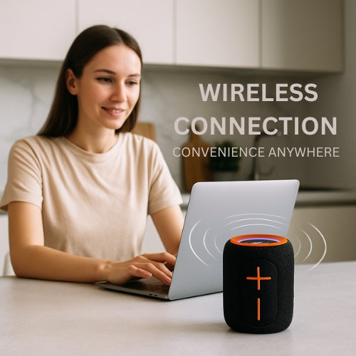IP-160 Portable Bluetooth Wireless Speaker with RGB Lights 10W - Black & Orange