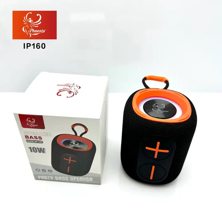 IP-160 Portable Bluetooth Wireless Speaker with RGB Lights 10W - Black & Orange
