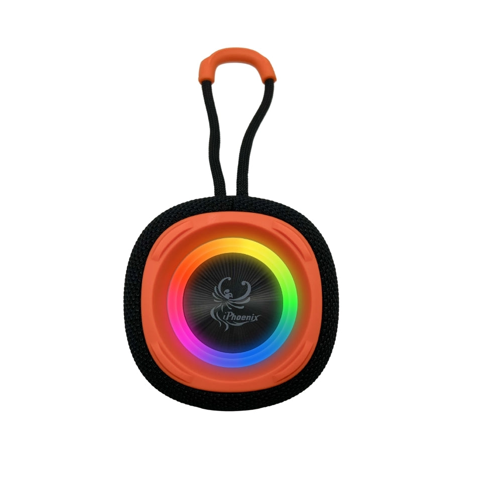IP-160 Portable Bluetooth Wireless Speaker with RGB Lights 10W - Black & Orange