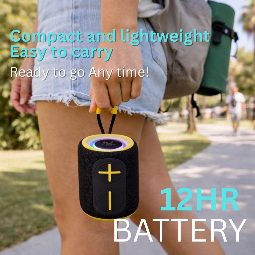IP-160 Portable Bluetooth Wireless Speaker with RGB Lights 10W - Black & Yellow