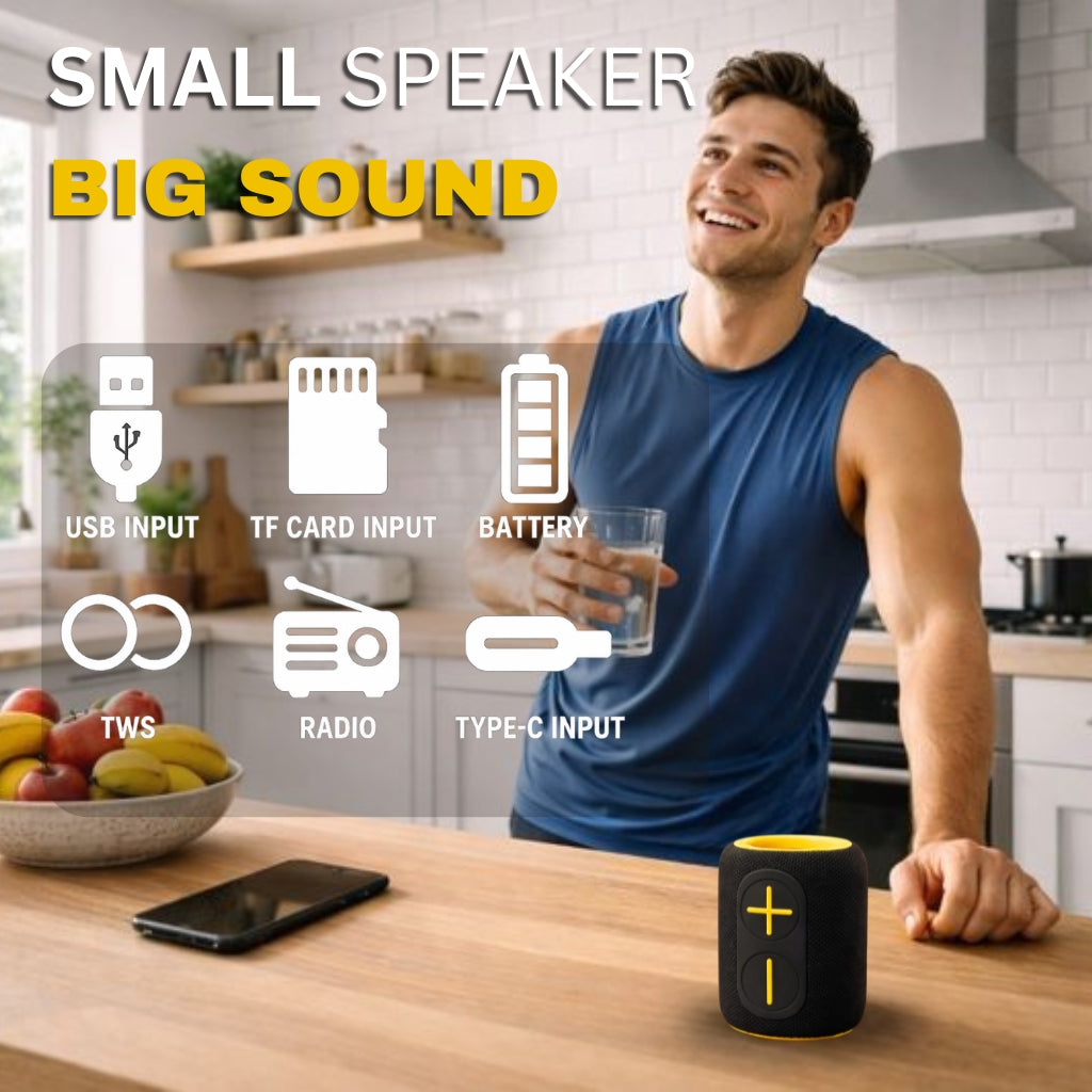 IP-160 Portable Bluetooth Wireless Speaker with RGB Lights 10W - Black & Yellow
