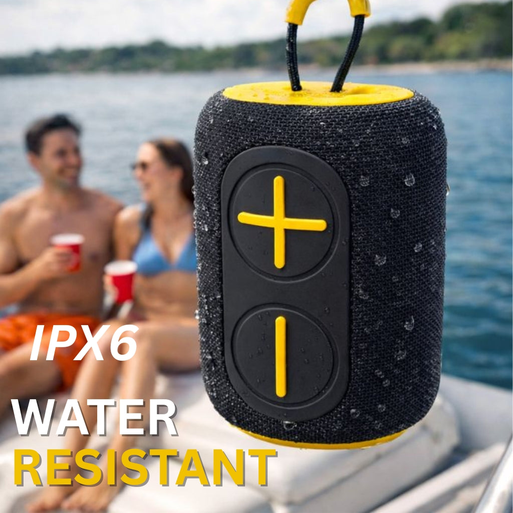 IP-160 Portable Bluetooth Wireless Speaker with RGB Lights 10W - Black & Yellow