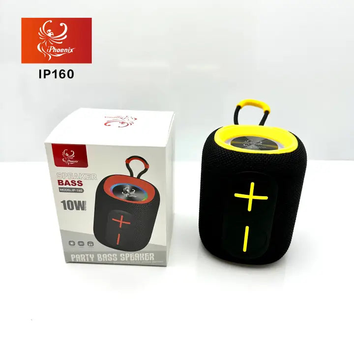 IP-160 Portable Bluetooth Wireless Speaker with RGB Lights 10W - Black & Yellow