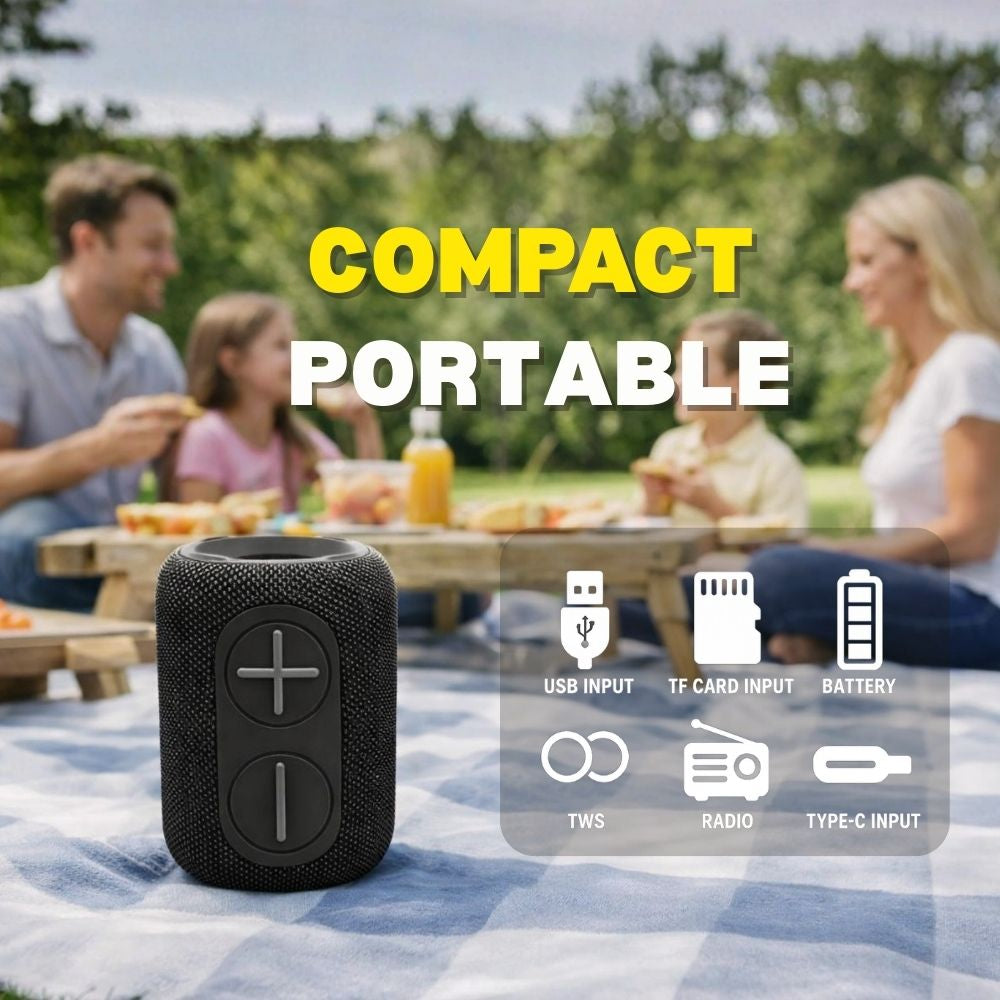 IP-160 Portable Bluetooth Wireless Speaker with RGB Lights 10W - Gray