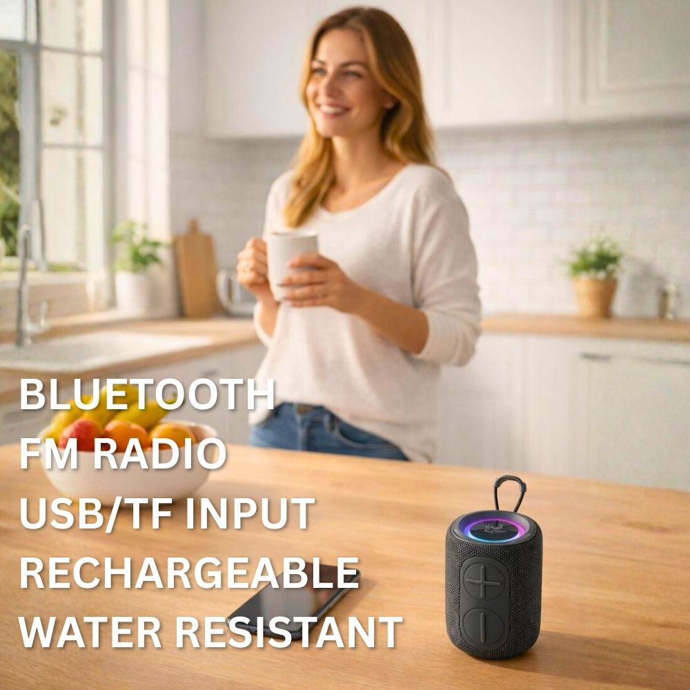 IP-160 Portable Bluetooth Wireless Speaker with RGB Lights 10W - Gray
