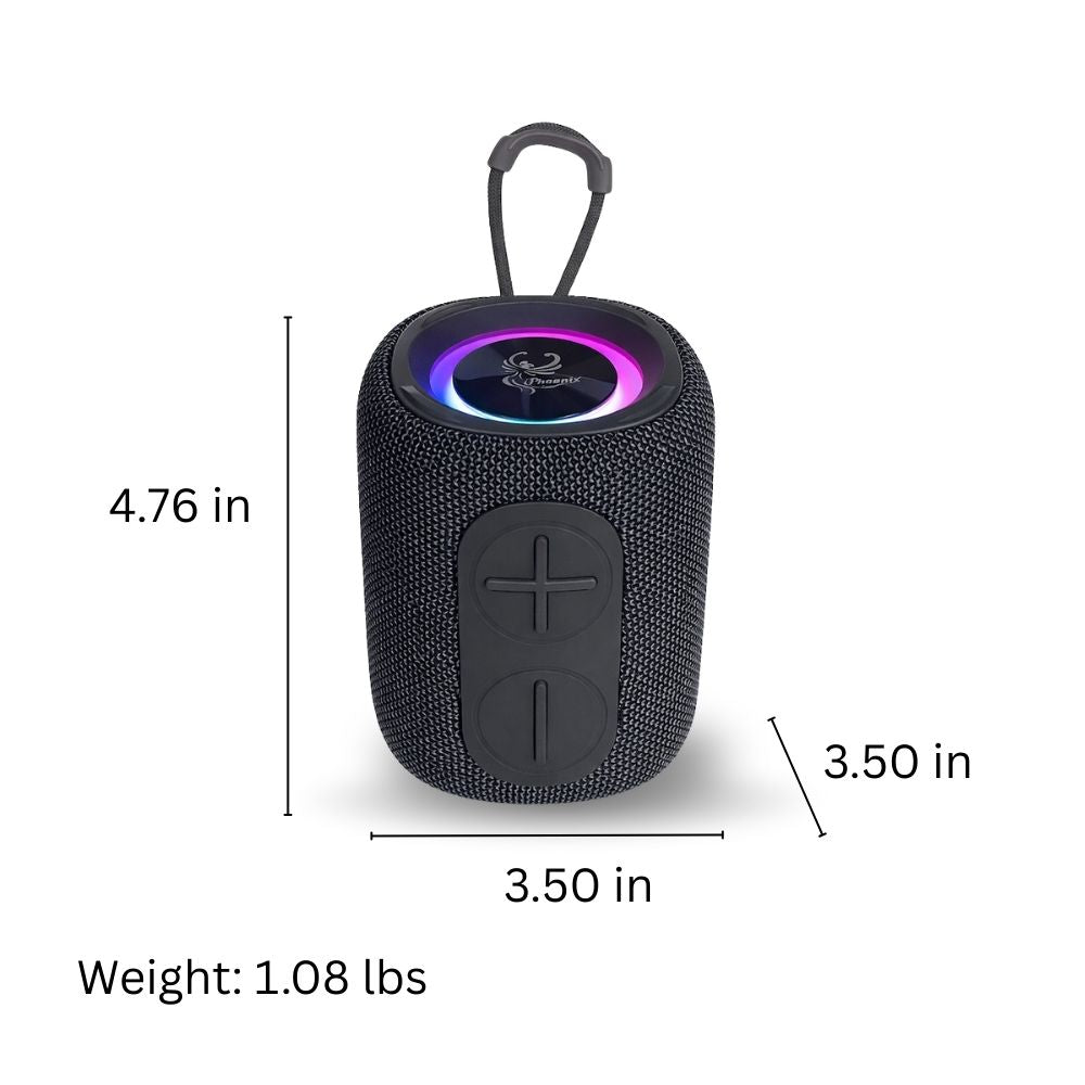 IP-160 Portable Bluetooth Wireless Speaker with RGB Lights 10W - Gray
