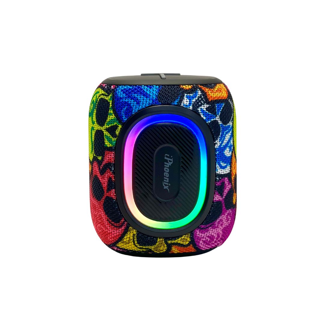 Portable Mini Water resistant Bluetooth Speaker 6hr Playtime. Skull Design IP-190