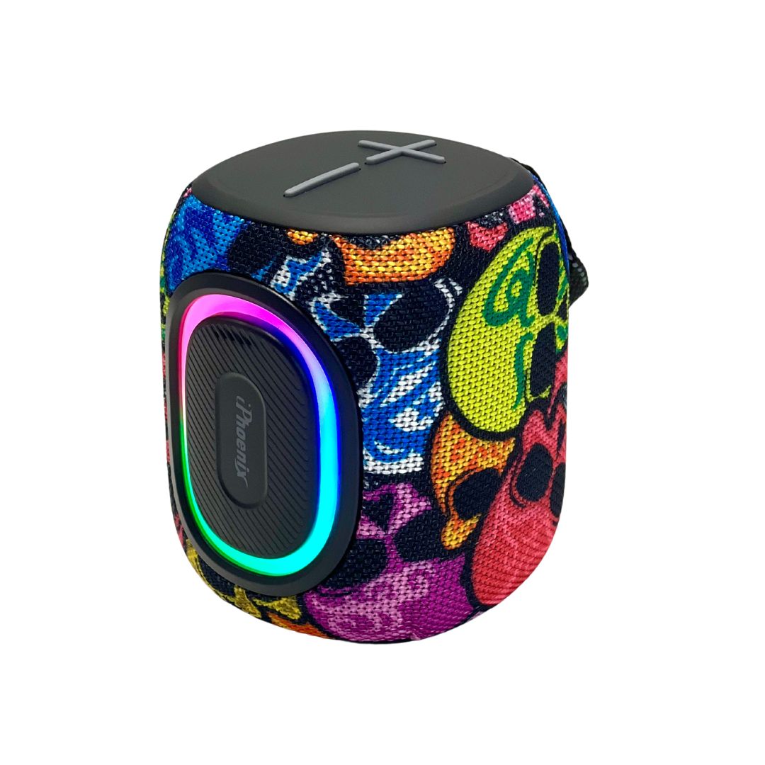 Portable Mini Water resistant Bluetooth Speaker 6hr Playtime. Skull Design IP-190